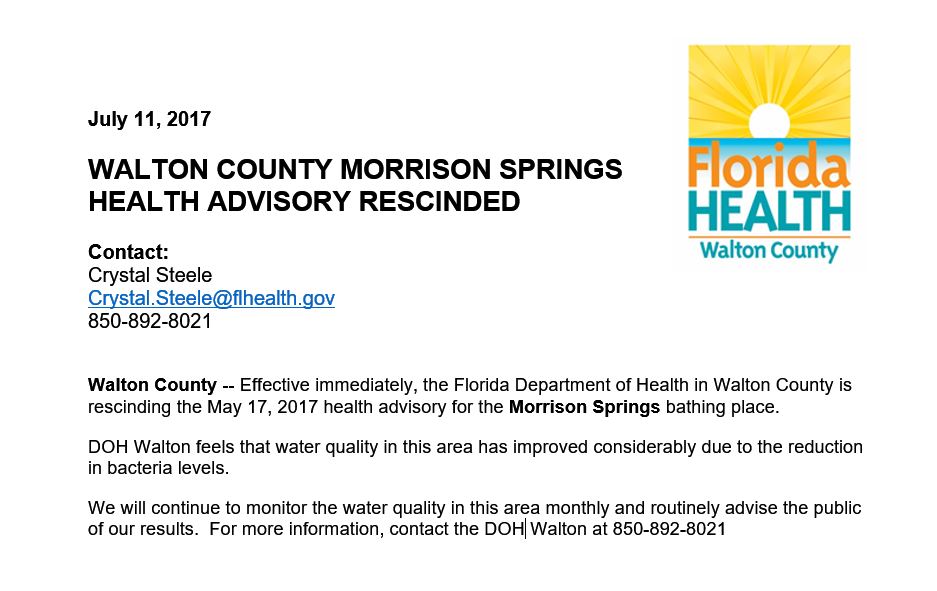 Morrison Health Advisory Rescinded