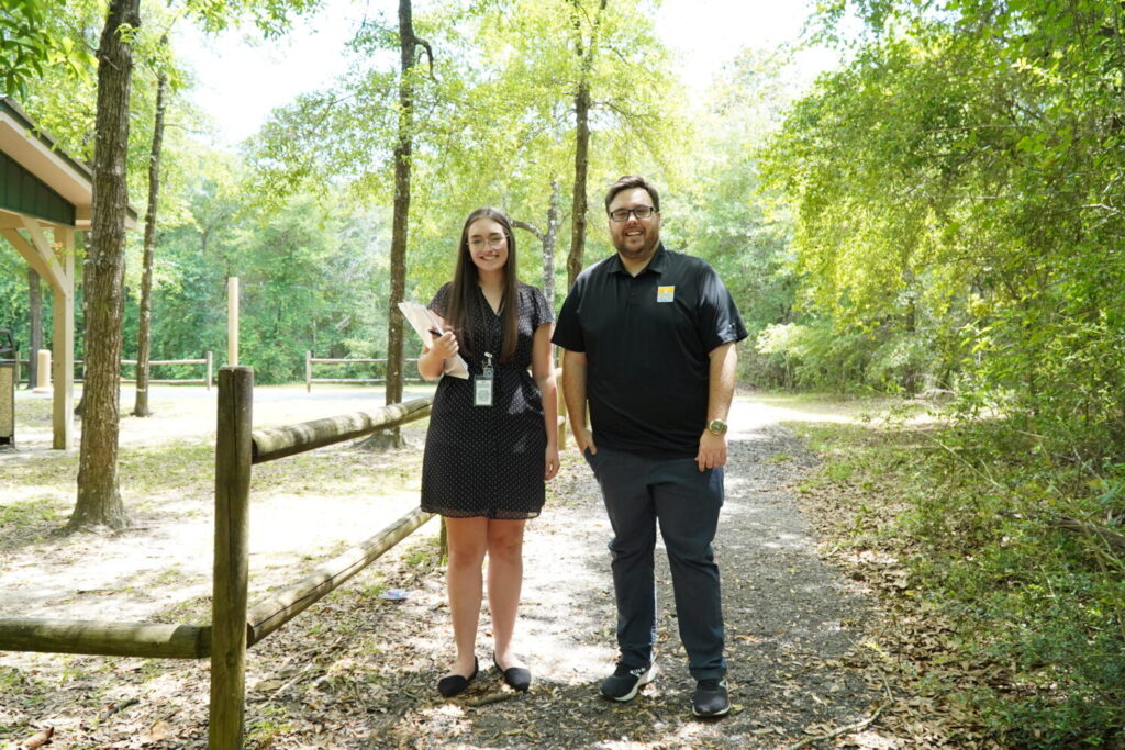 DOH staff on trail in park