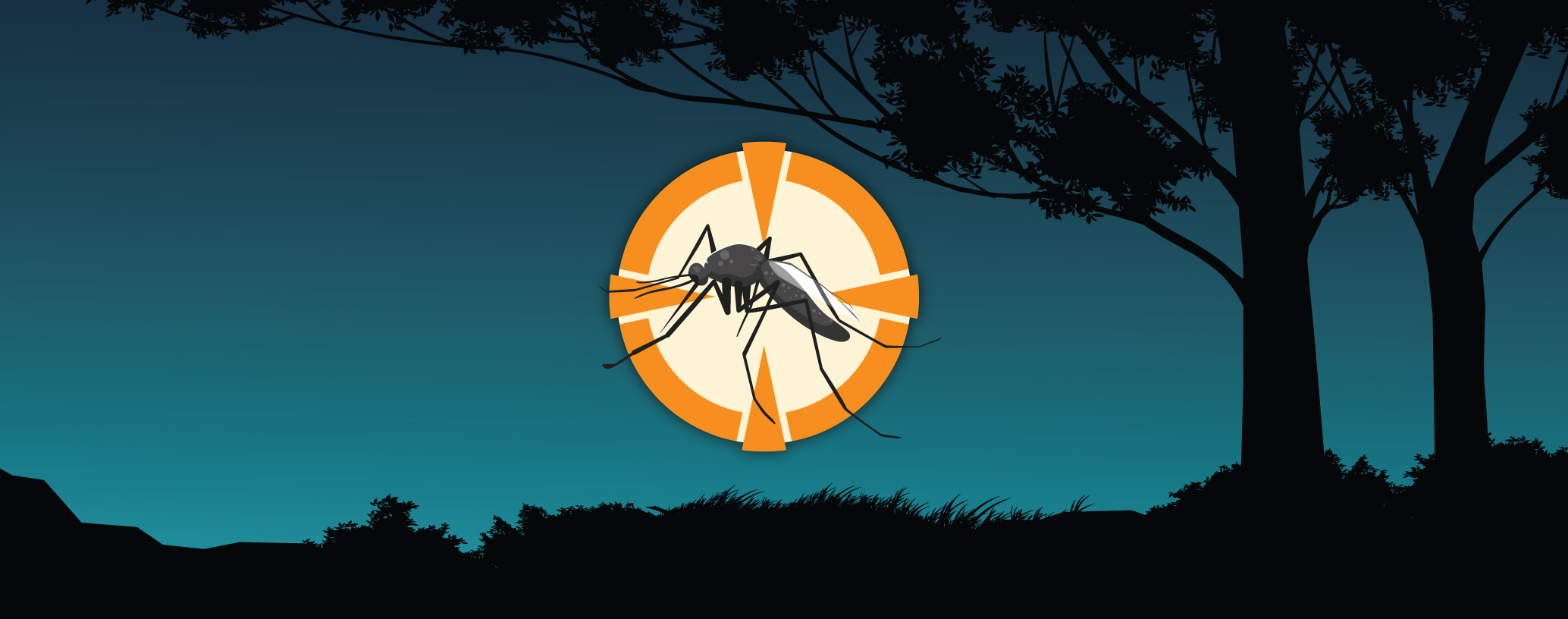 Illustration of mosquito in an orange target
